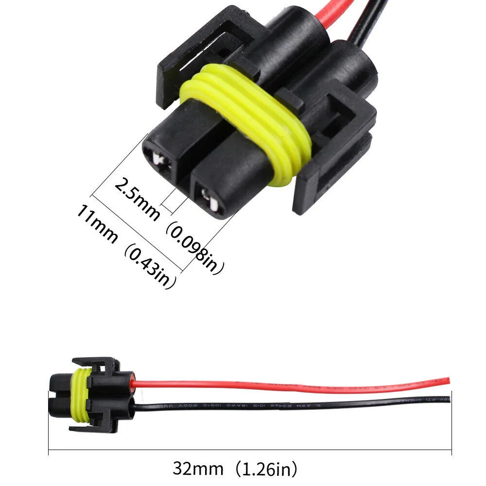 

Connector Harness Socket Copper Headlight Extension Female Heat Resistant