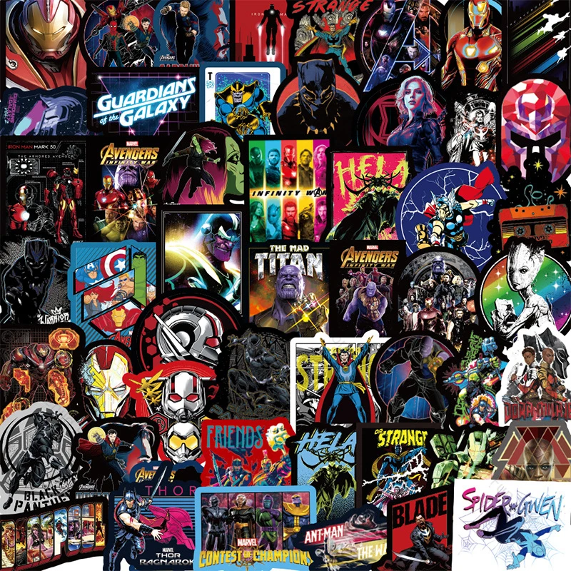 100 шт. наклейки Marvel мстители супергерой граффити Железный человек танос записная