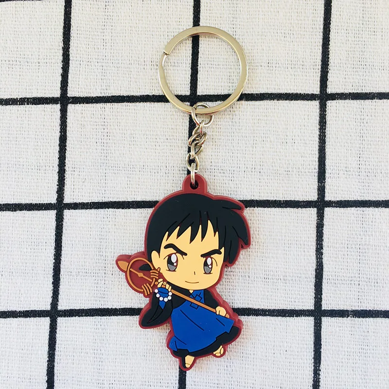 Inuyasha брелок ПВХ фигурный брелок милая игрушка брелок для ключей подарки на день рождения Аниме Новинка - Цвет: Хаки