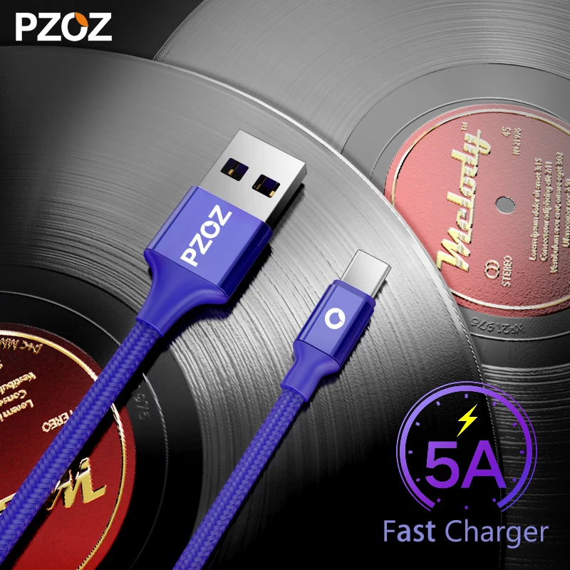 Кабель PZOZ Type C Usb 3 1 кабель для быстрой зарядки 5A Android быстрая зарядка samsung k30 pro redmi