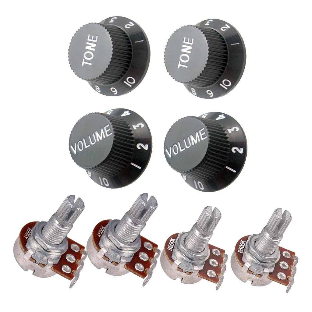 

500K Split Shaft Linear Taper Guitar Tone Potentiometer And Volume Tone Knob