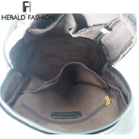 Herald Fasion PU Leather Backpacks for Adolescent Girls Zipper Backpack Female Backpack to School Notebooks Laptop College bag