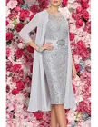 Женское платье для матери невесты, шифоновое кружевное атласное платье-футляр до колена, вечерние платья знаменитостей, 2021