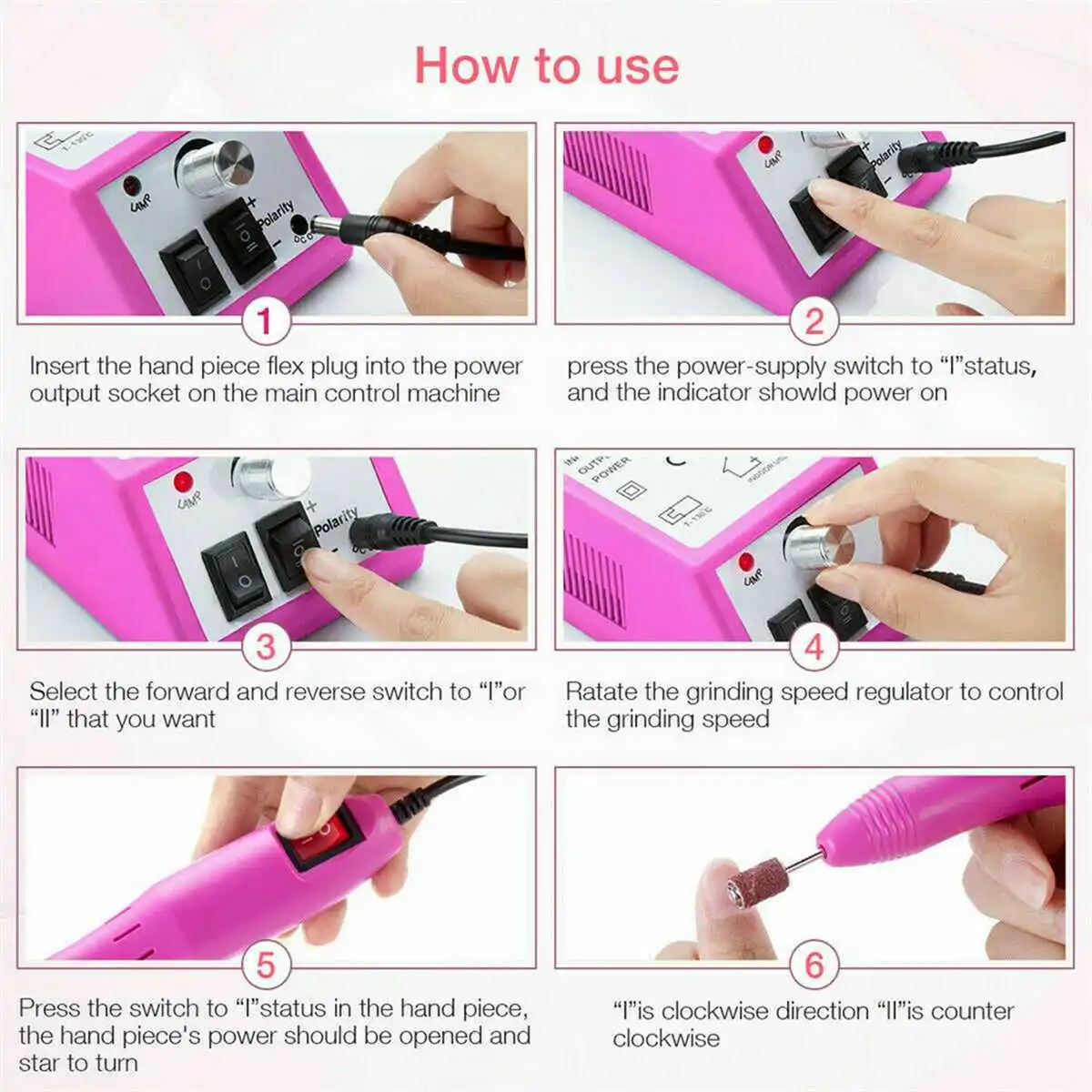 

US/EU 110/220v 20000rpm Electric Nail Drill Manicure Machine Kit With Pedal for Manicure Pedicure Files Nail Art Drill Pen Set