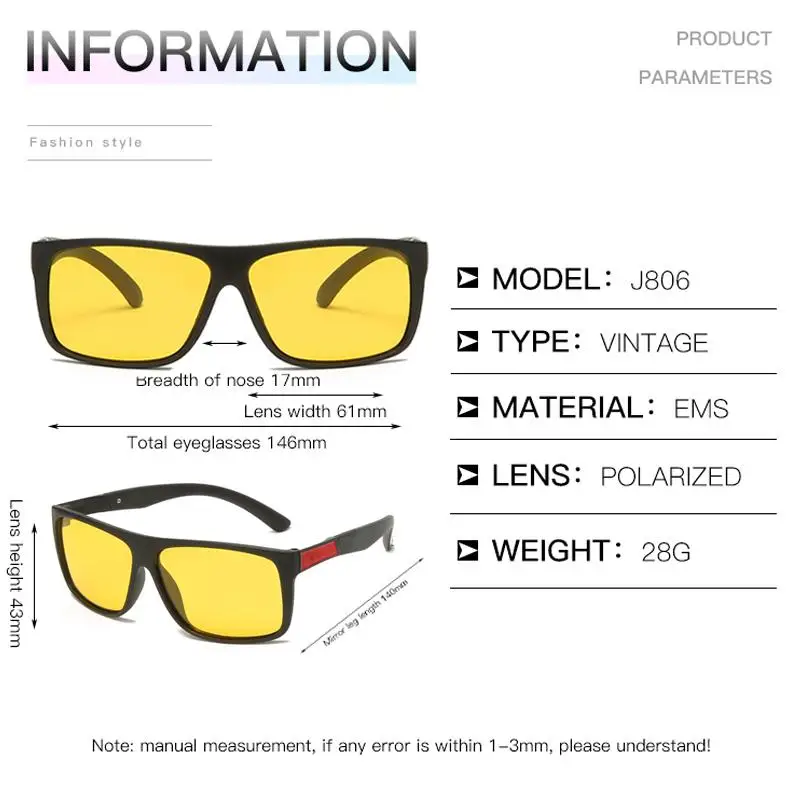Классические поляризованные солнцезащитные очки ночного видения для мужчин и
