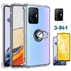 С кольцом-держателем чехол для Xiaomi 11T Pro Чехол  Стекло, сяоми ми 11т про Силиконовый противоударный чехол-крышка Xiaomi 11 Lite 5G NE чехол мягкий Case Xiomi Mi11T 11 T Pro чехлы ми 11т лайт ксиоми 11т про