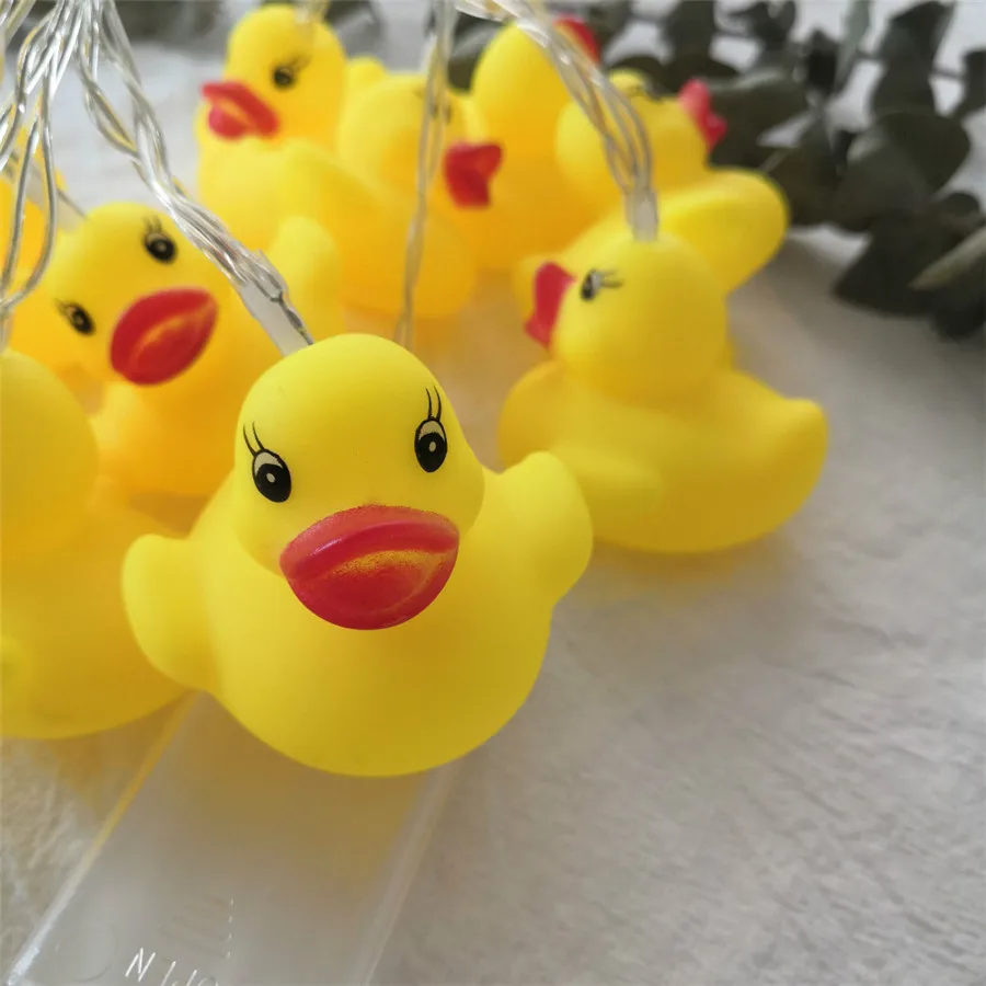 Cute Duck Led String Light 3M 20 Leds AA Battery Powered Holiday Creative Home Decoration Warm White Atmosphere Lamp Kids' Gifts
