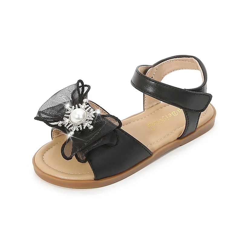 

Children's Sandals Girls Summer Korean Edition Soft Soles Fashion Roman Girl Little Princess Crystal Children's Shoes GirlssHoes