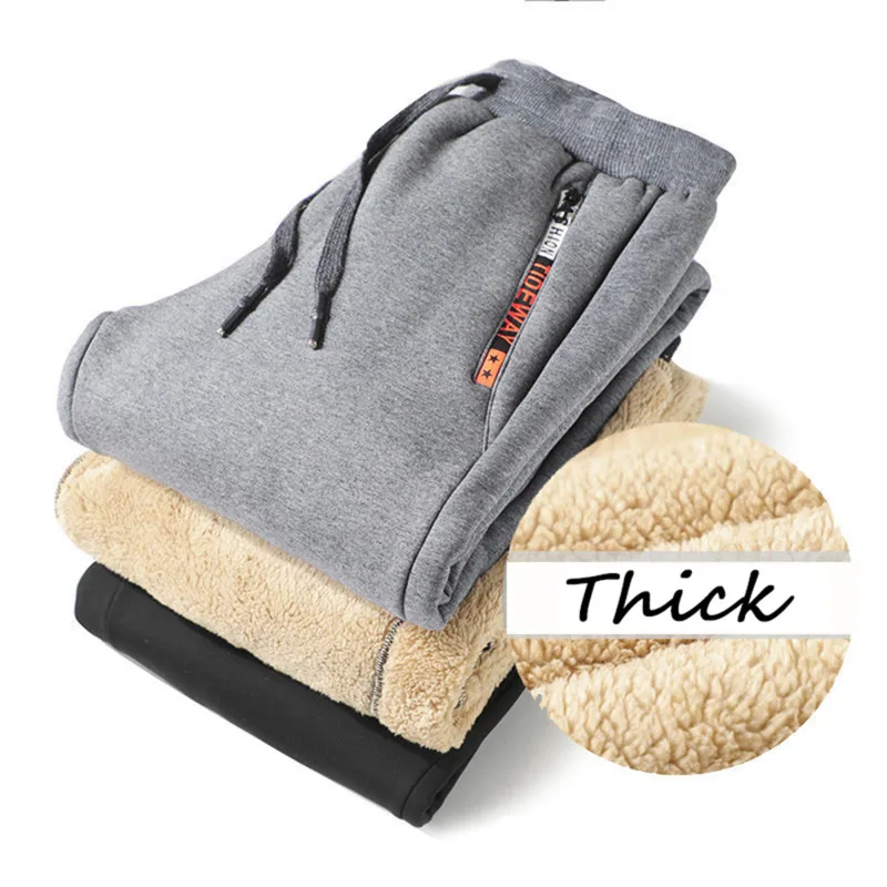 

Зимние брюки для мужчин, подкладка для полос, толстые тренировочные брюки со шнурком из шерсти, брюки для бега, размер 8xl