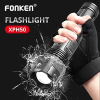 powerful led flashlight usb rechargeable zoom torch led hand lamp 18650 battery flash light use waterproof for camping hiking
