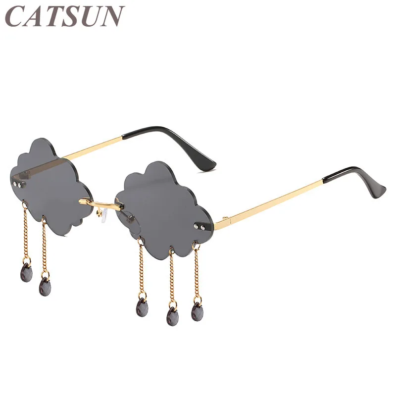 

2021 New Personality Metal Sunglasses Women's Cloud Trend Fashion Exaggeration Sexy Temperament Glasses UV400