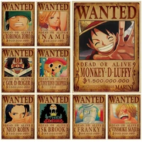 vintage poster japan new one piece wanted posters anime luffy roronoa zoro nami posters wall ar canvas painting unframedt