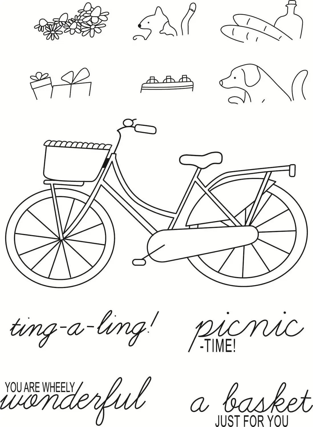 

11x16 bicycle Transparent Clear Stamps Silicone Seals for DIY scrapbooking photo album Card Making