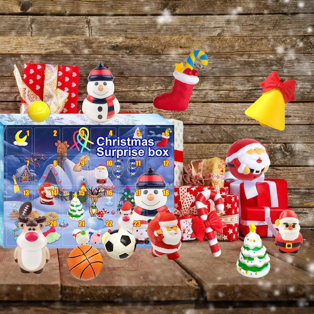 

1 Set Advent Calendar Christmas Countdown Hand Torn Calendar Box Surprise Blind Box Calendar Creativity Christmas Toys Gift