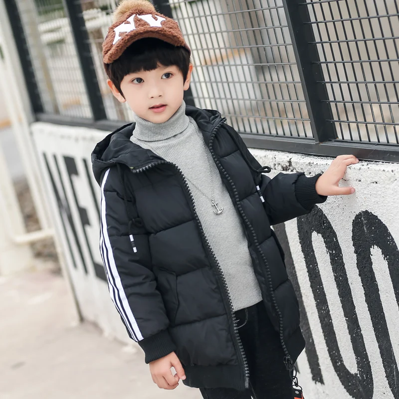7 пальто для мальчиков зимняя куртка 2019 г. Модная повседневная детская пуховая