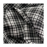 width 61 comfortable simple elastic draping plaid polyester cotton fabric by the yard for shirt dress pants material