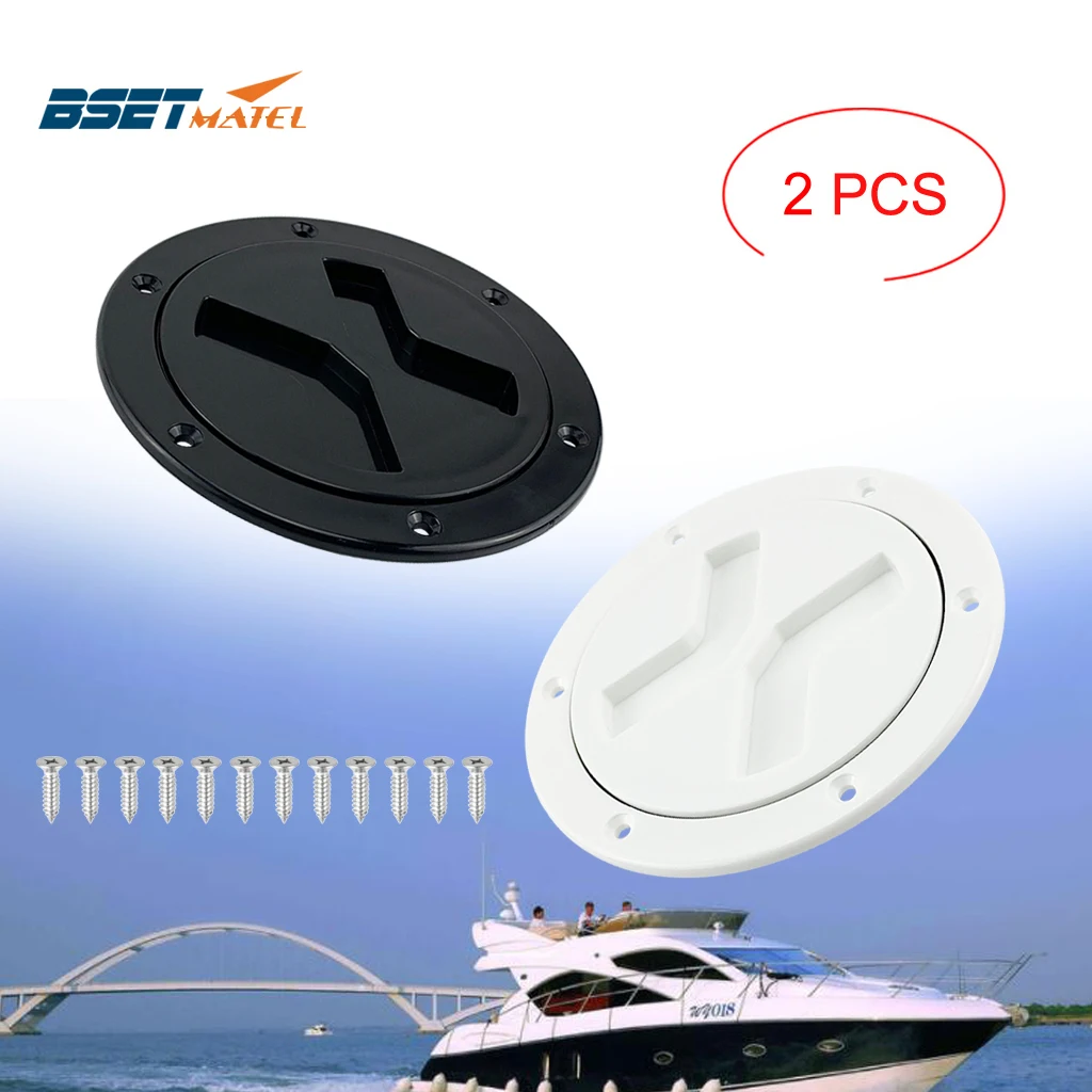 

2X 4 inch ABS Round Deck Inspection Hatch Cover Plastic Boat Twist Screw Out Deck Inspection Plate Marine Yacht RV Accessories