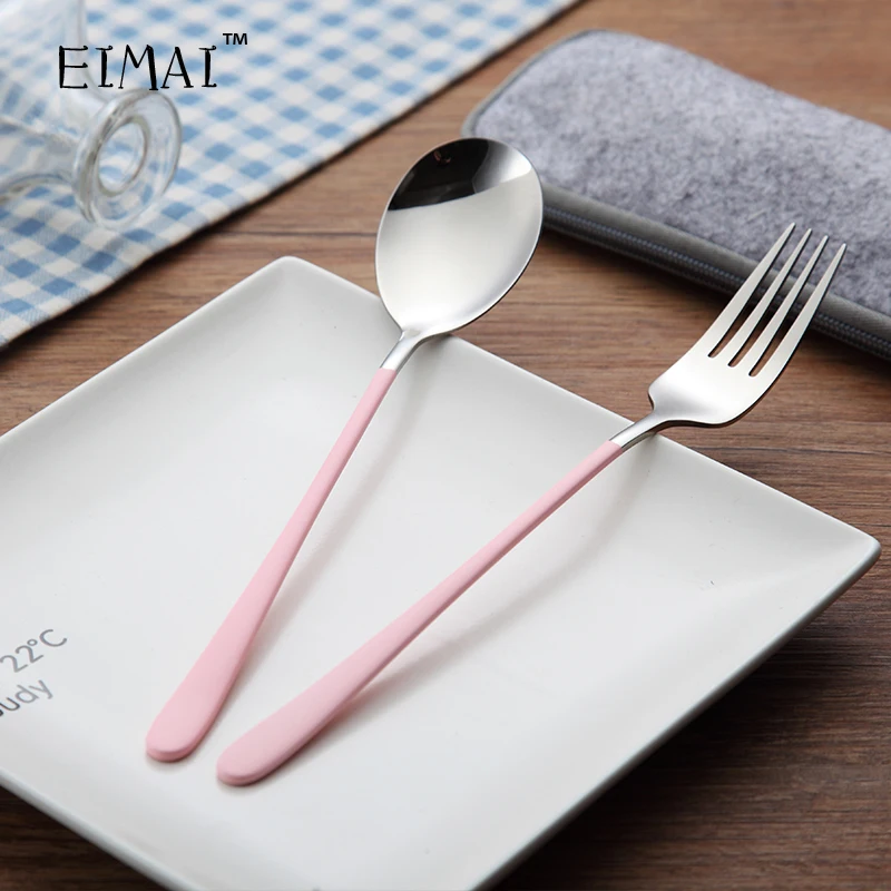 304 наборы посуды из нержавеющей стали набор школьной отправить столовую сумку в