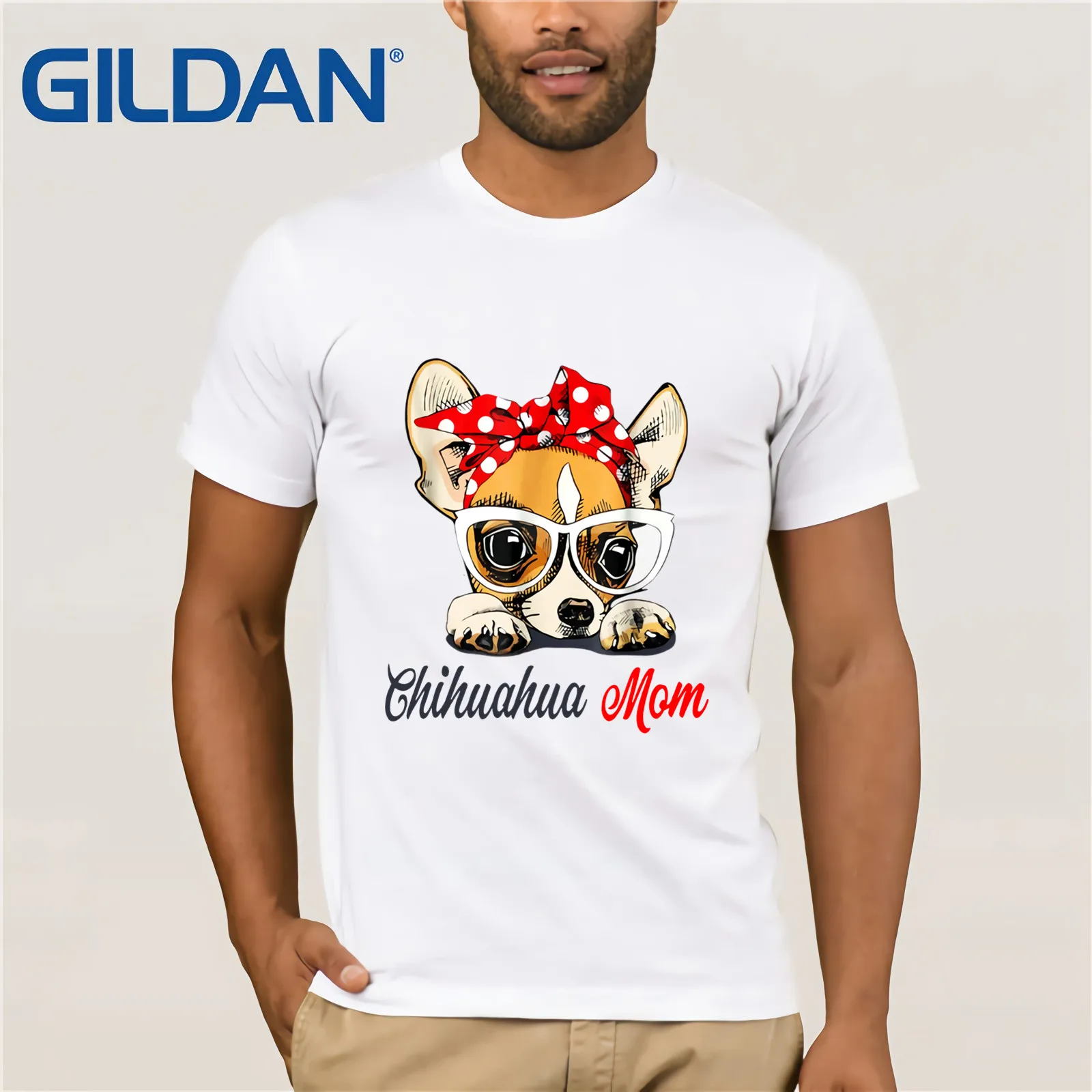 Рубашка для чихуахуа мама лето 2019 Мужская футболка с коротким рукавом одежда