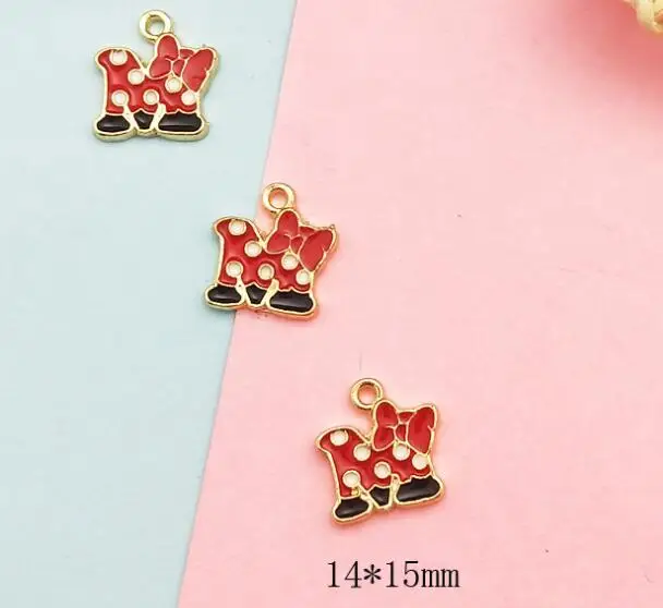 10 шт Мультяшные буквы Микки Минни м серьги ожерелье DIY брелок металлические