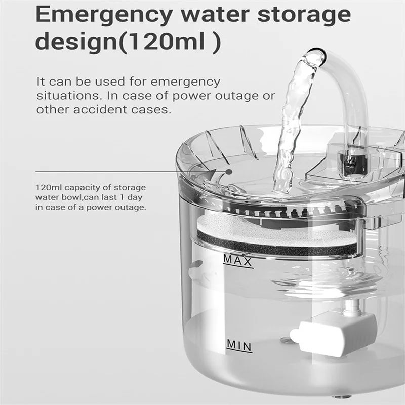 2L Automatic Cat Water Fountain with Faucet Dog Dispenser Transparent Drinkers for Cats Pet Drinking Bowl Filter Feeder | Дом и сад