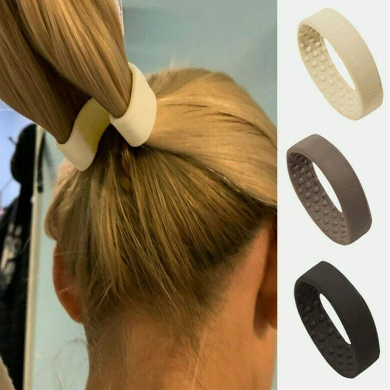 

2021 New Silicone Foldable Stationary Elastic Hair Bands For Women Ponytail Holder Simple Multifunction O Hair Tie Accessories