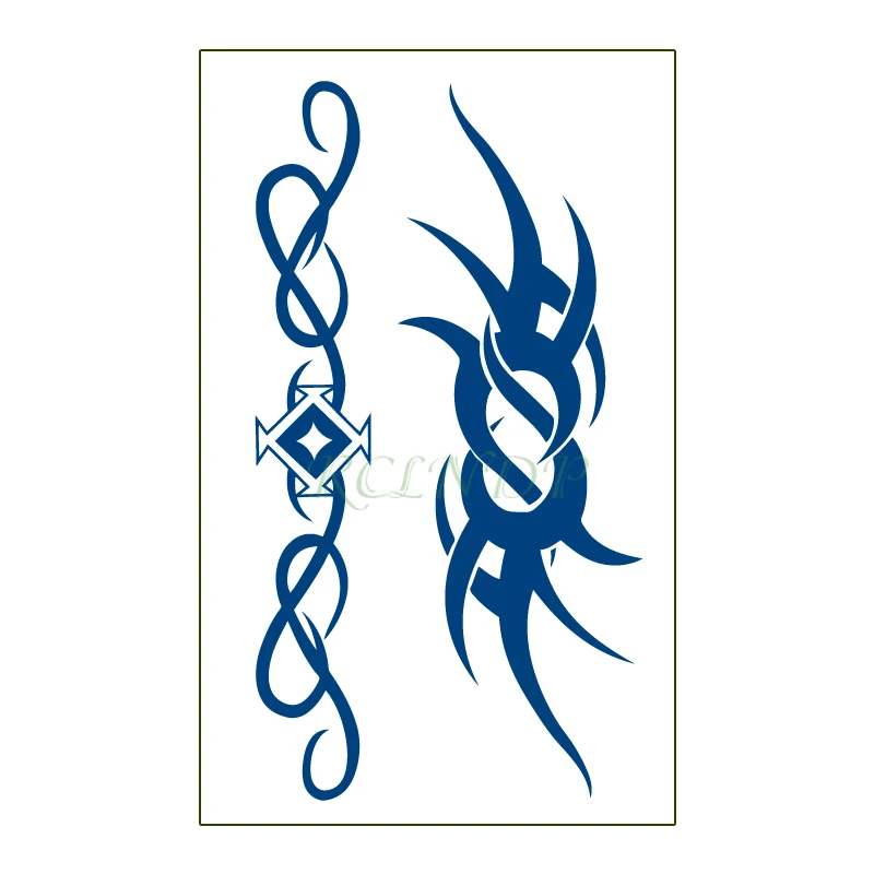 

Waterproof Temporary Juice Tattoo Sticker Geometric Line Flame Pattern Lasting Tattoos Flash Tatoo Fake Tatto Art for Men Women