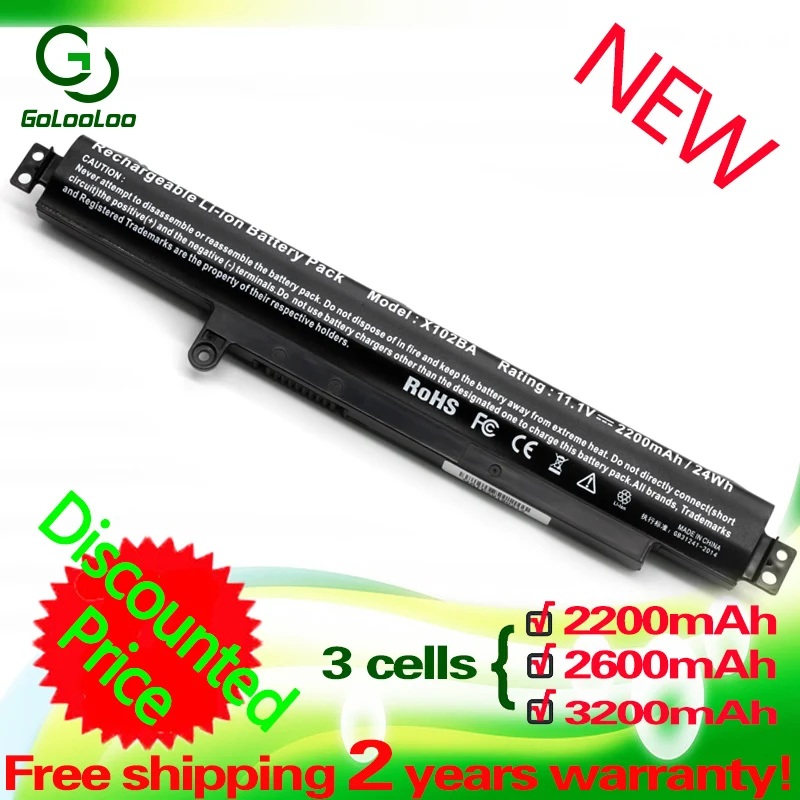 Golooloo 3 сотового 2200MaH 11,1 V Батарея для ASUS A31N1311 VivoBook X102B F102B X102BA F102BA F102BA-SH41T F102BA-DF047H