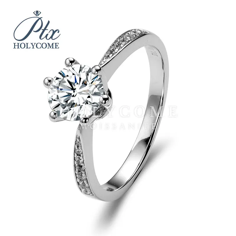 

Beautiful and new style 1ct round cut 925 silver moissanite in rings band wholesale price