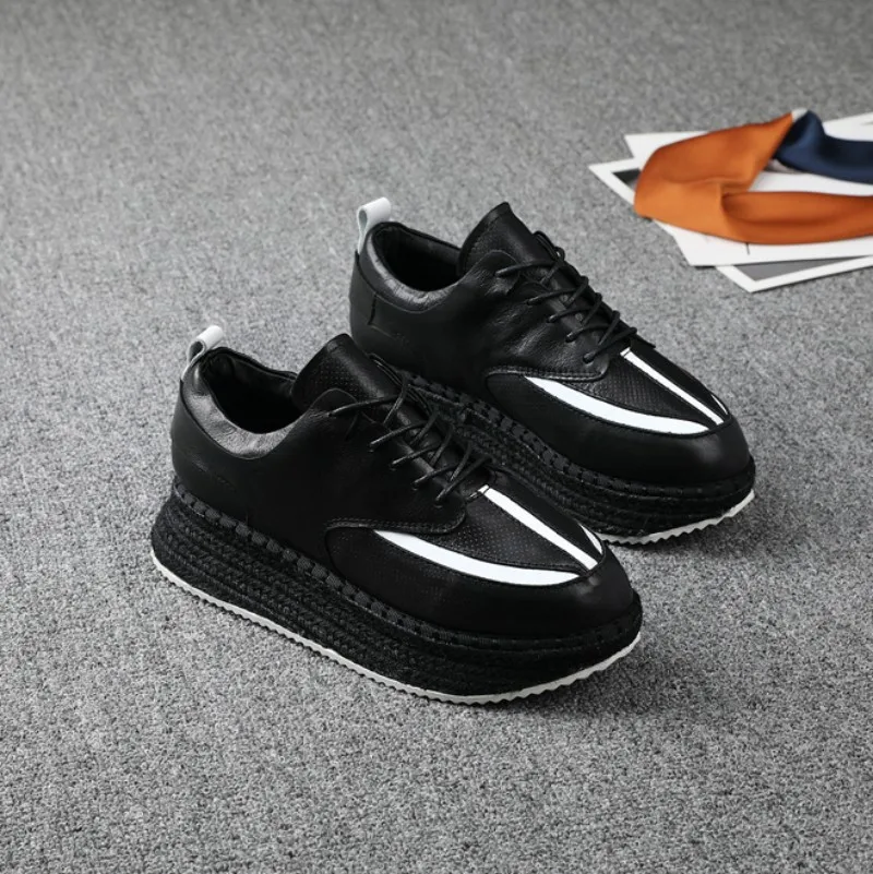 Кроссовки женские из натуральной кожи на платформе для бега фитнеса тренировок