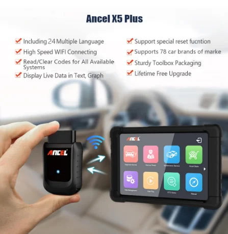 Автомобильный сканер ANCEL X5 OBD2 многоязычная система для диагностики автомобиля с