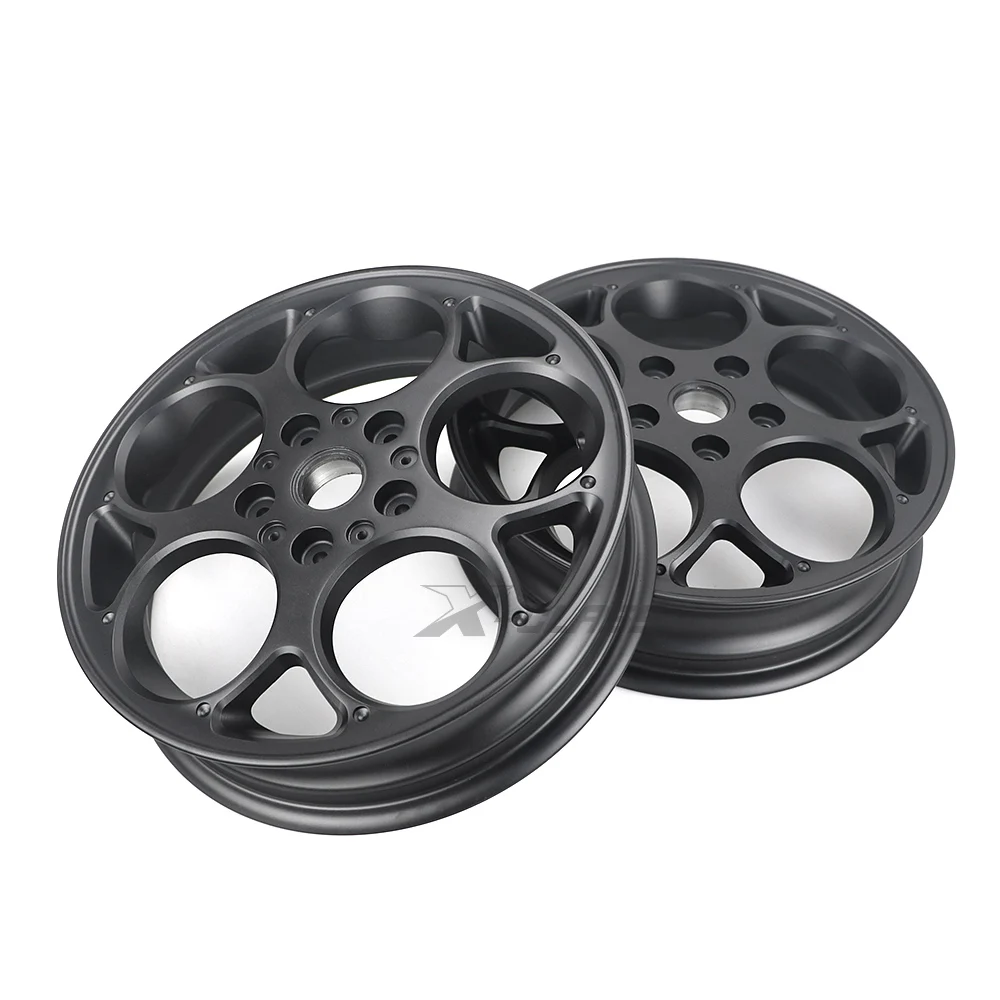 

For VESPA GTS250 300 GTV300 Pair Motorcycle Wheel Rims Front Rear Spokes Holes Alloy Black CNC Aluminum Accessories