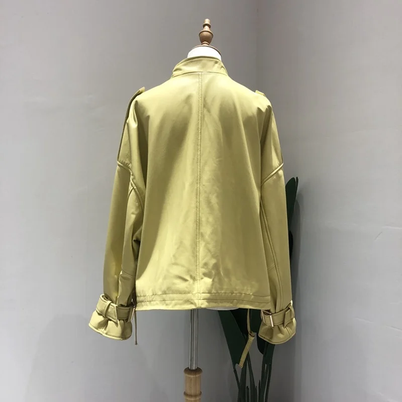 

Woman Coats Natural 100% Jackets Female Windbreaker Sheepskin Leather Overcoat Plus Size