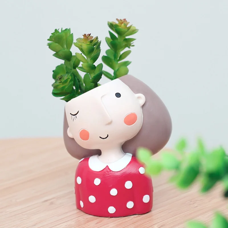

s Succulent Plant Pot Cute Girl Flower.Planter Flowerpot Create Design Lovely Little Princess Home Garden Bonsai Pots
