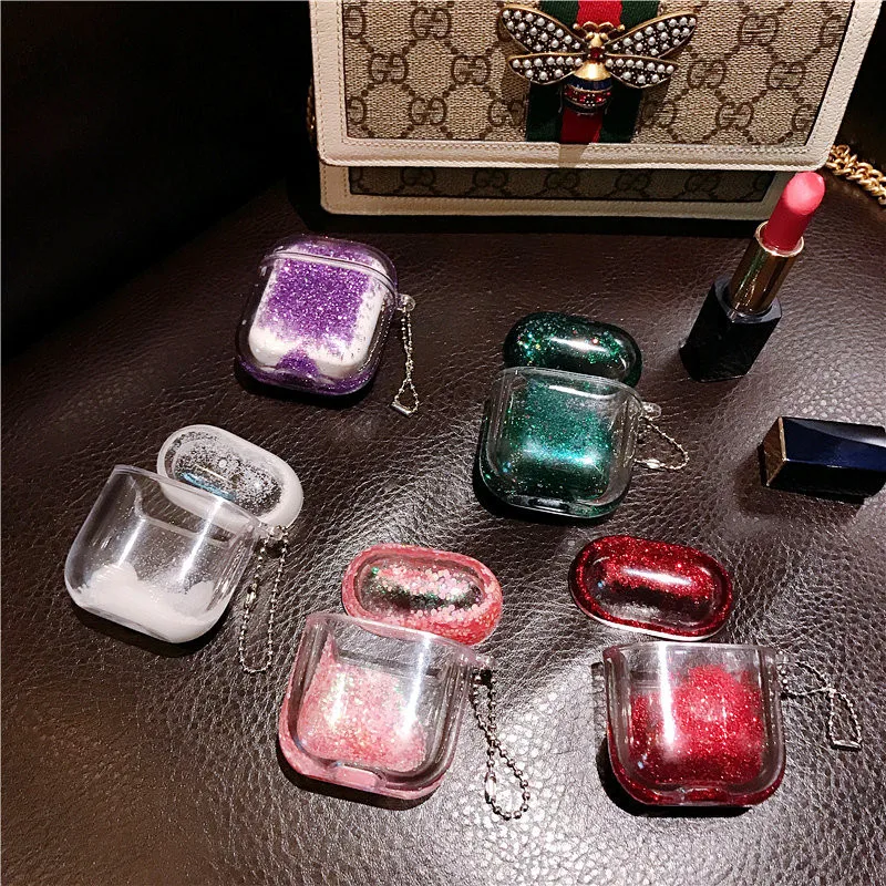 

Pure Color Dazzle Color Quicksand Earphone Case AirPods 1 and 2 Case Airpods Case Airpod Pro Case Earphone Accessories Case