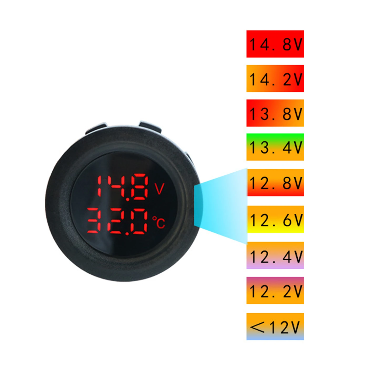 Цифровой вольтметр для автомобильного аккумулятора измеритель температуры