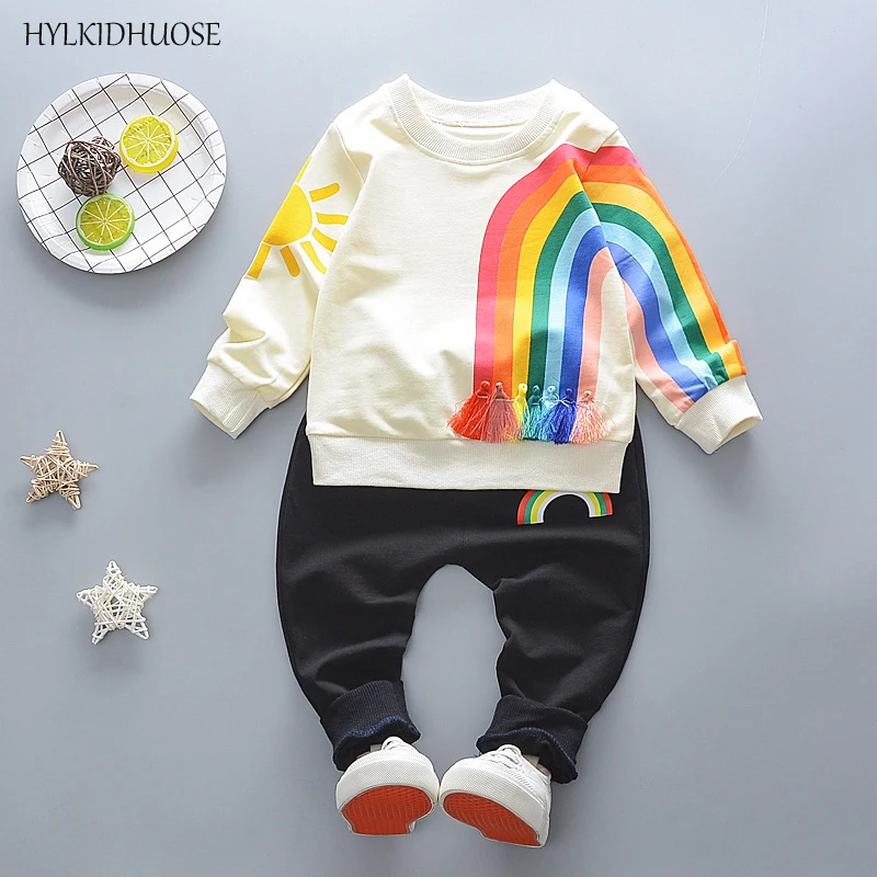 HYLKIDHUOSE/комплекты одежды для маленьких девочек и мальчиков весна 2018 хлопковая