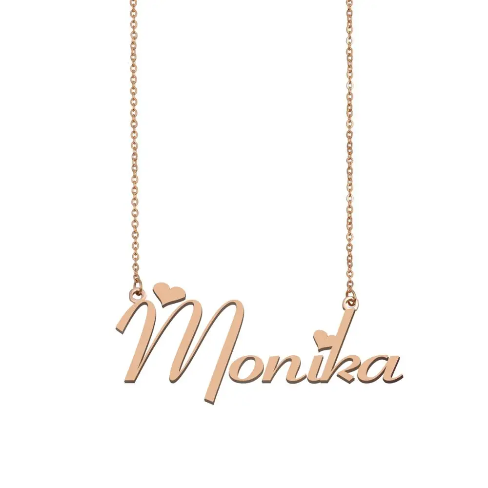 Monika имя ожерелье пользовательское для женщин девушек Лучшие Друзья День