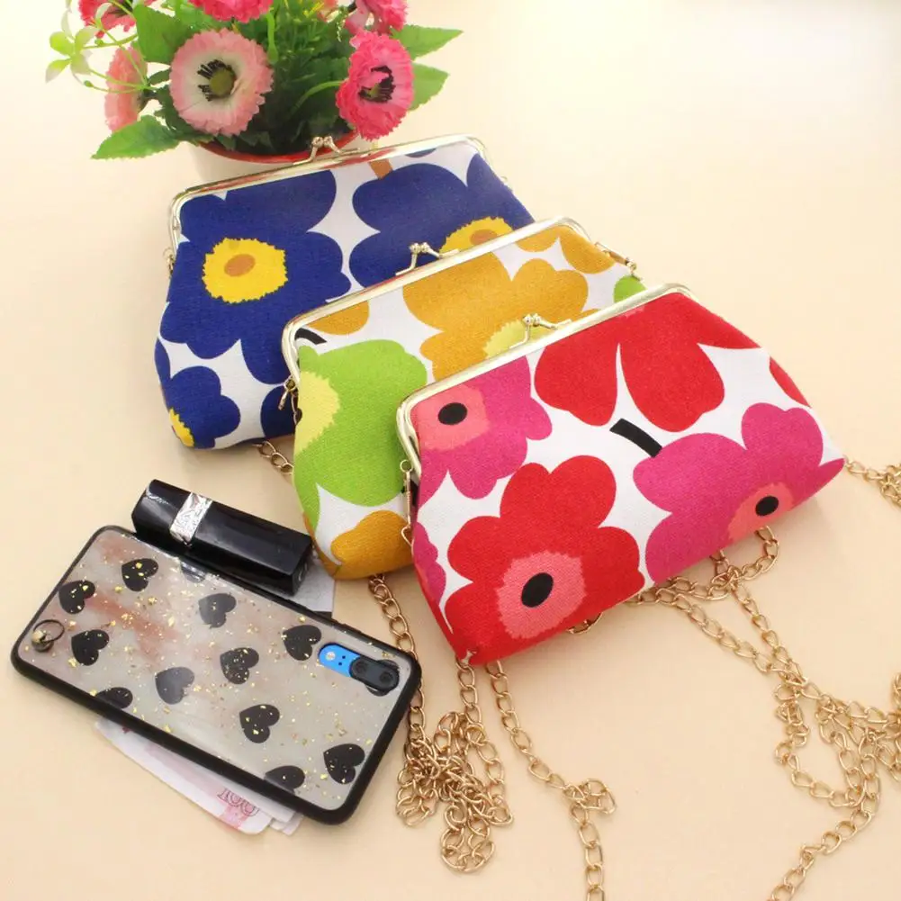 Женский винтажный кошелек с цветами маленький бумажник на застежке длинный