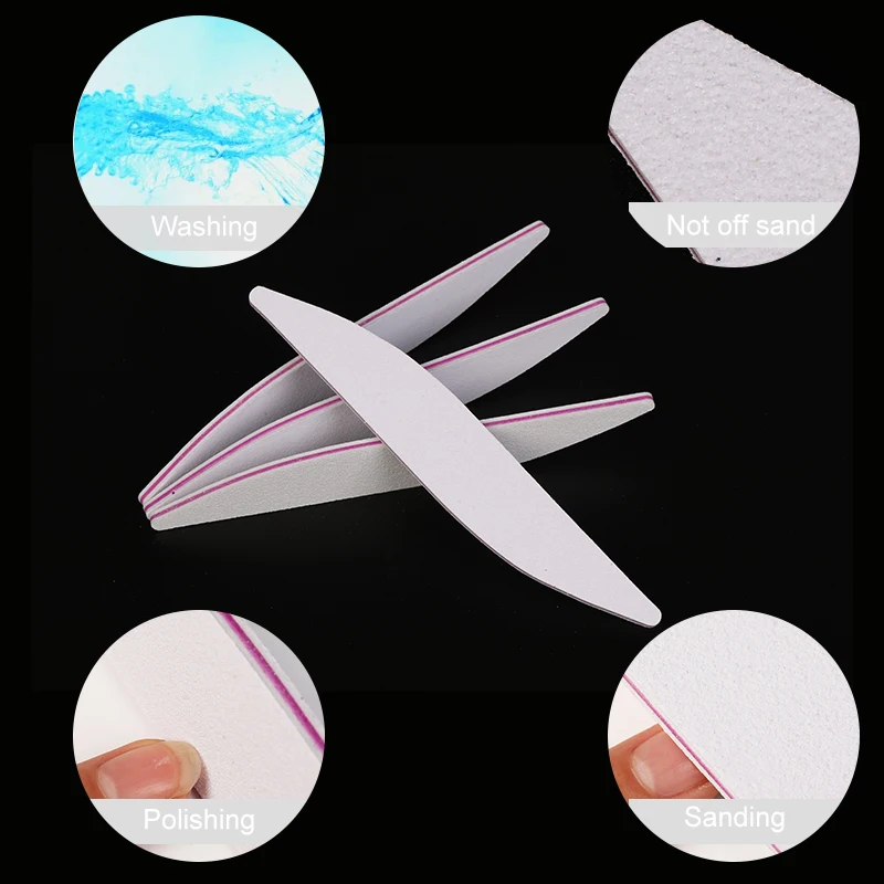 100/20/10/5/1pcs Professional Nail File White Willow Leaf Shape Buffer Polish Sanding Blocking Art Pedicure Care Tools | Красота и