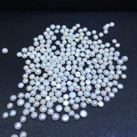 button beads natural freshwater pearl beads high quality half hole made for diy womens necklace earing jewelry accessories