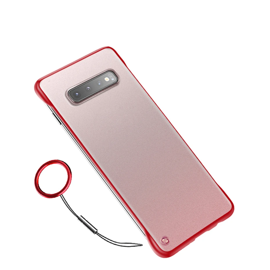 Чехол A50 для samsung Galaxy A20 A30 A60 A80, мягкий ТПУ матовый тонкий чехол для телефона, матовый с кольцом S10E S7 EDGE S8 S9 S10 Plus - Цвет: Красный