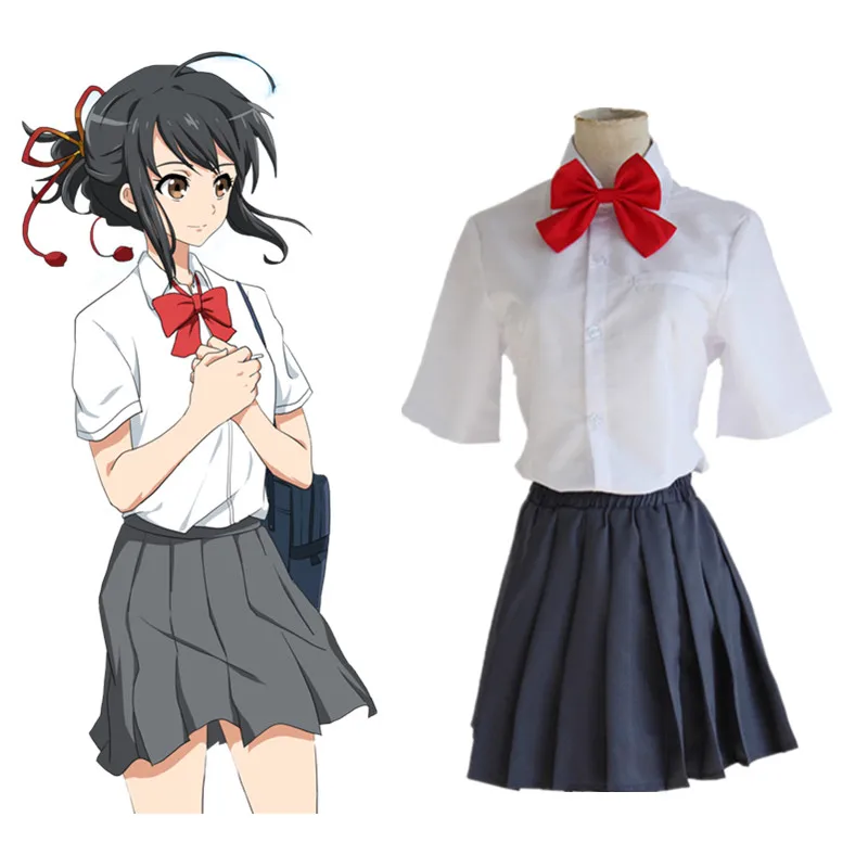 Короткая футболка с героями из японского аниме Синкай фильм ваше имя Костюмы для