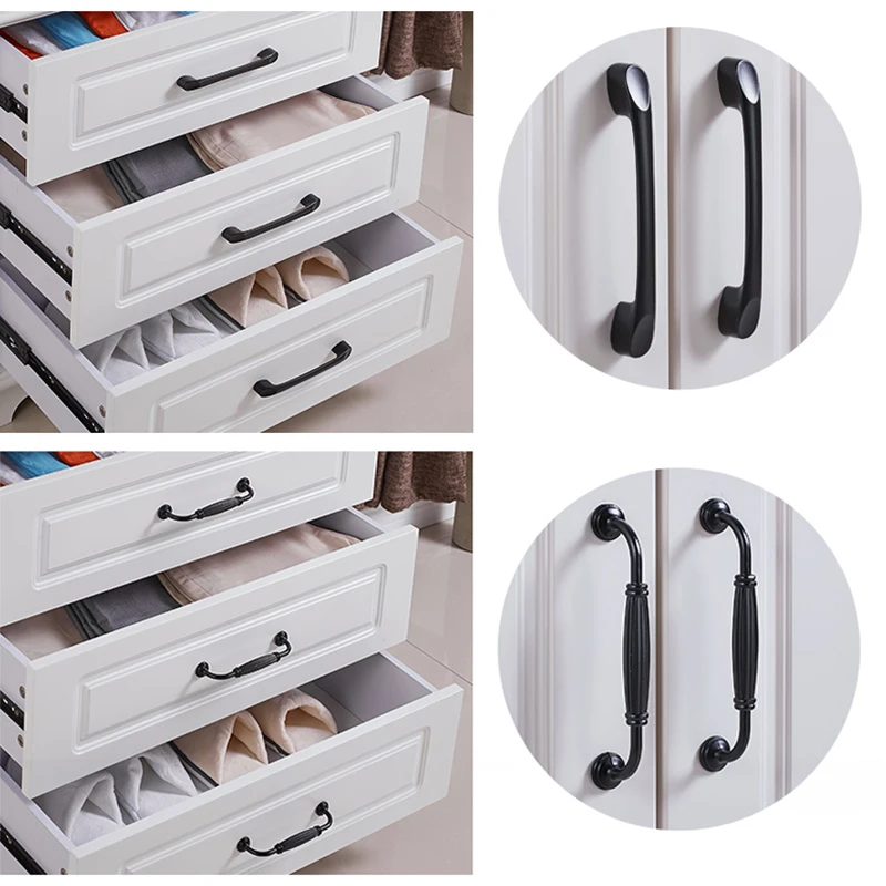 Черная Современная никелевая кухонная ручка 1 шт. для вытягивания кухонной двери