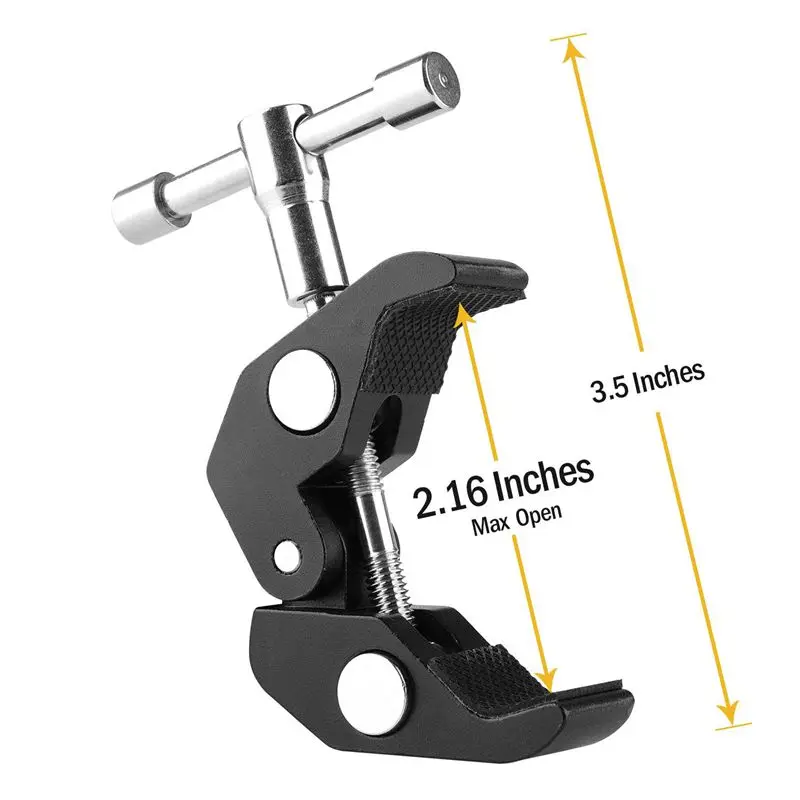 2 упак. Супер Зажим краб зажим фотография с/1/4 и 3/8 дюйма резьбовой стержень для DSLR