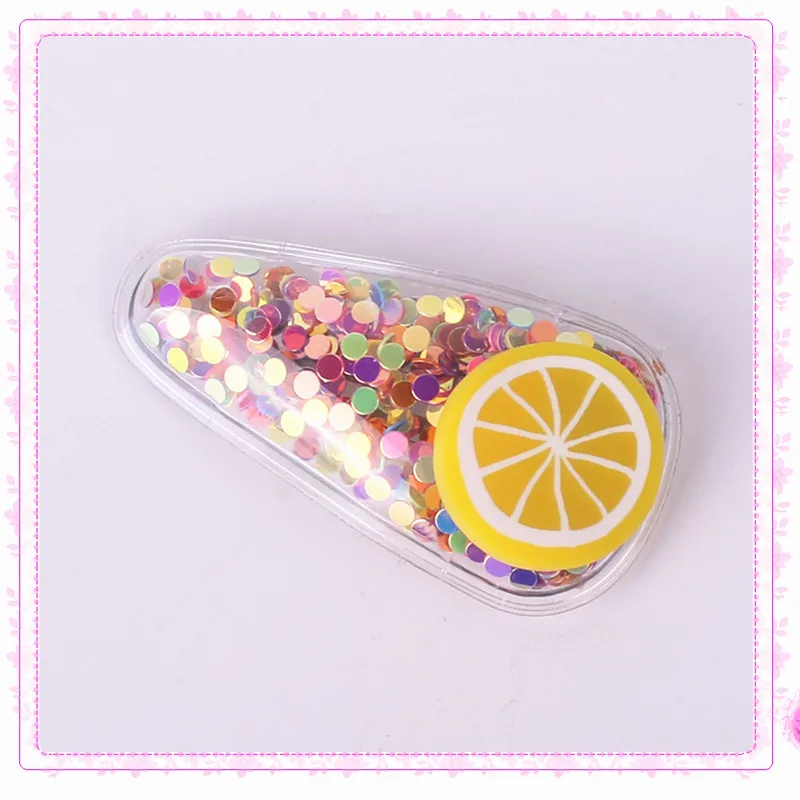 2/5 шт. Liusha зажим для волос цветной милый детский фрукт прозрачный banger ПВХ боковой