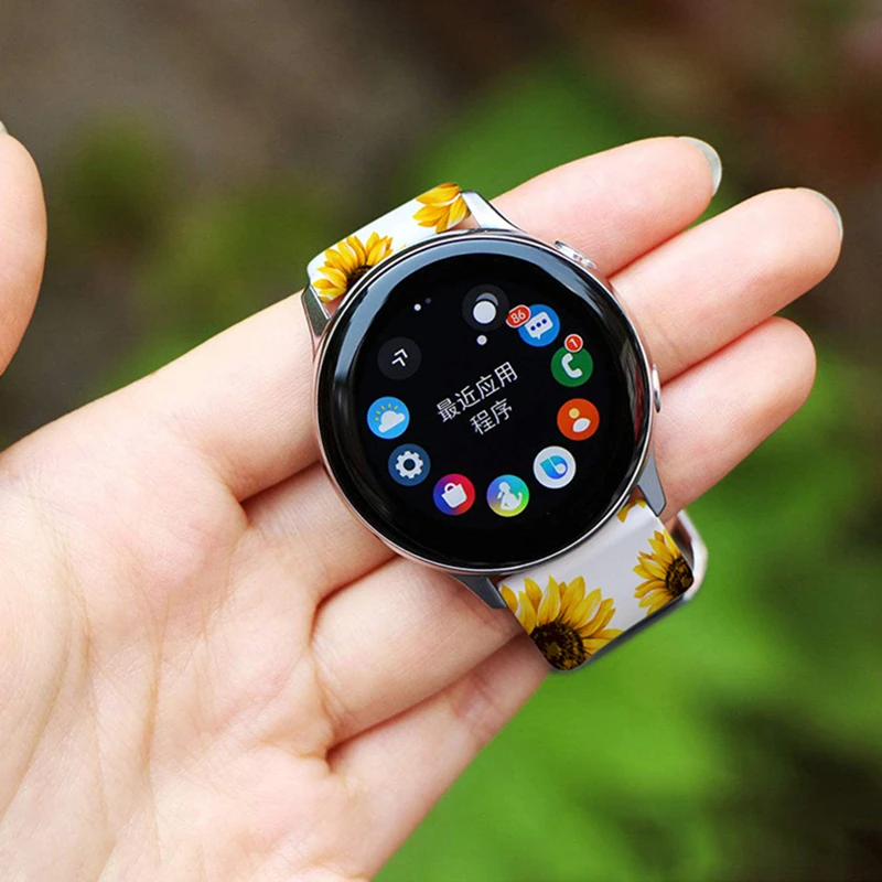 22mm 20mm Band for Samsung Galaxy Watch 42mm 46mm Gear Sport S2 S3 Strap Printed Wrist Bracelet for Huawei GT 2 Amazfit GTR Bip