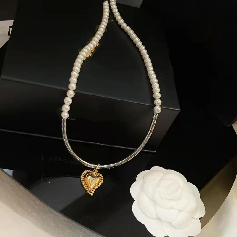 

Love pearl crystal bead chain, simple and simple everyday necklace for girls