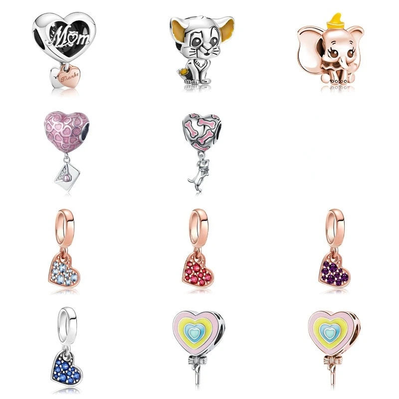 

Женский браслет «Пандора» из серебра 925 пробы, с синим, красным и фиолетовым паве