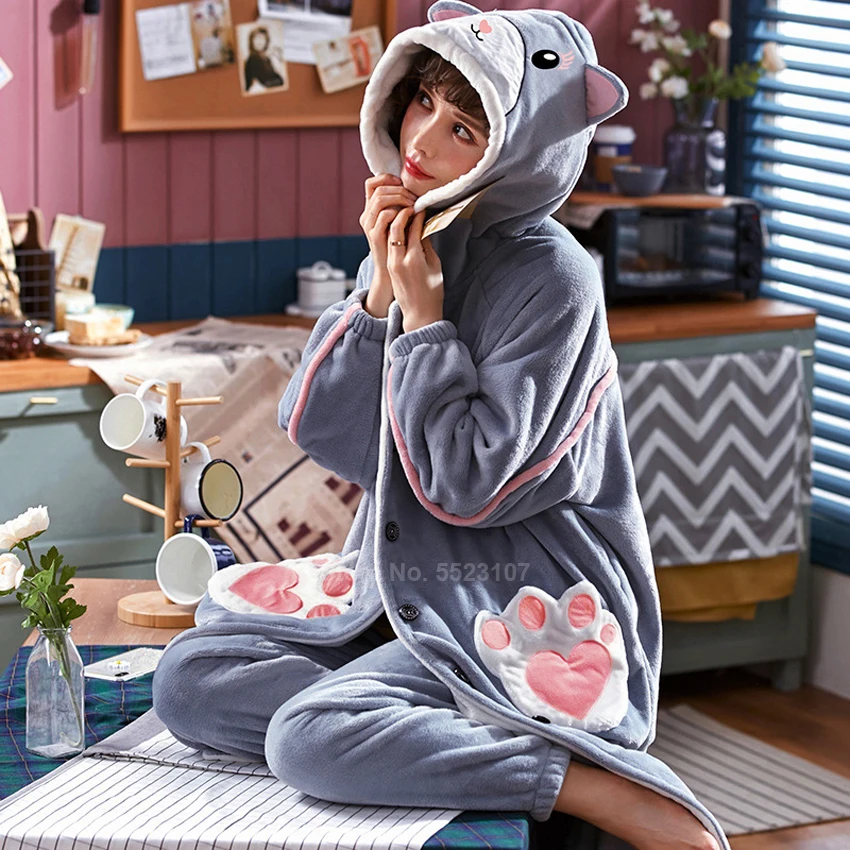 Женский милый пижамный комплект в японском стиле Kawaii Cat Kitty Когти для домашних